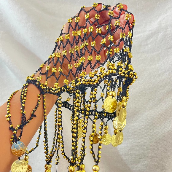 Belly Dancer Costume Purple Wig Jewel Coin Scarf Belt Festival Halloween Party - Picture 14 of 14